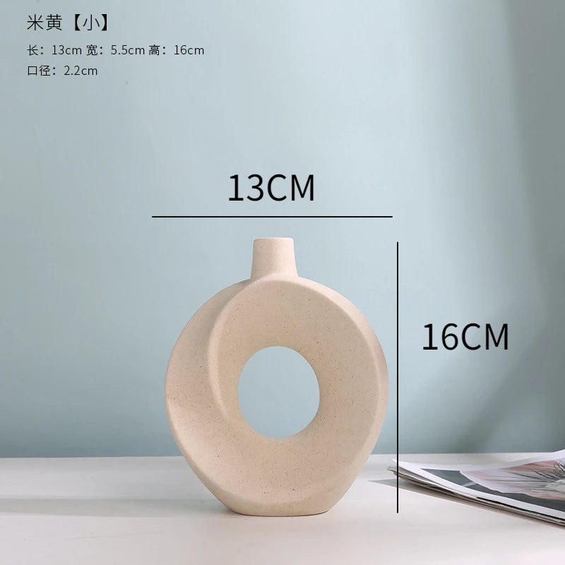 Donut Hollow Ceramic Vase