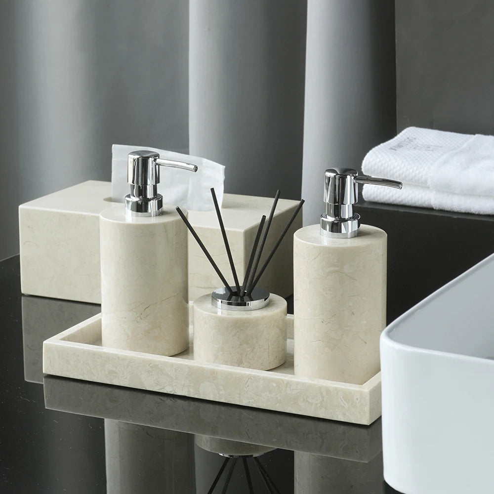 Emperador Light Marble Bath Set