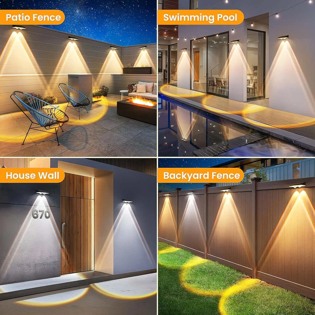 Pack Solar Fence Lights Multi