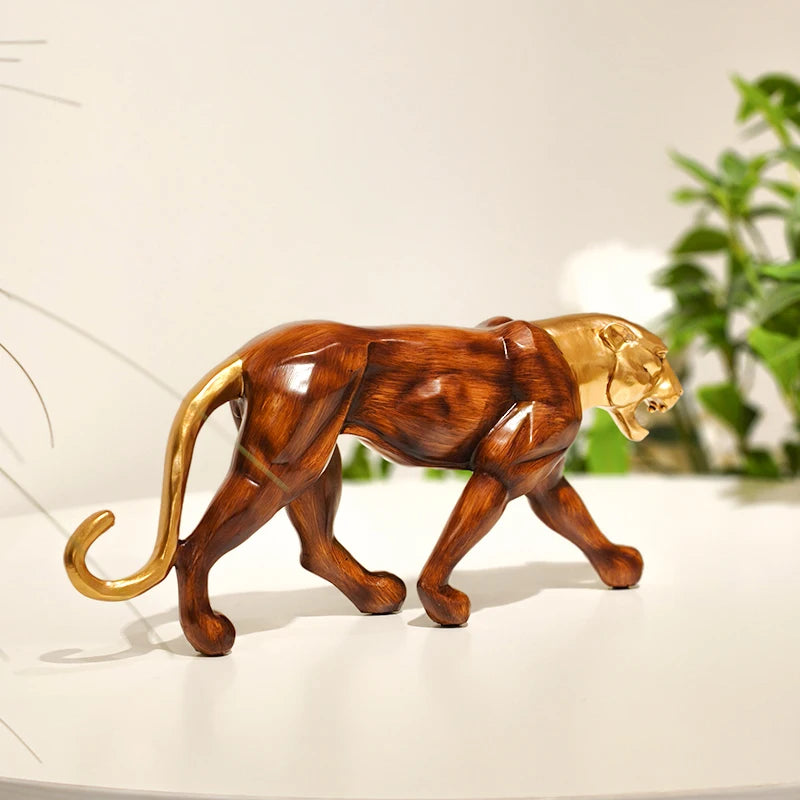 Golden Leopard Sculpture
