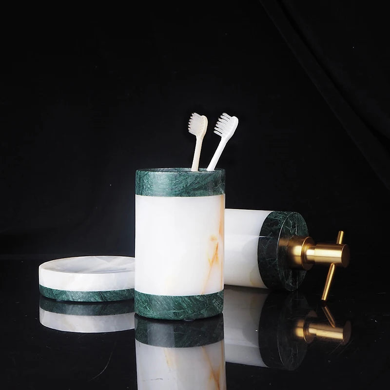Indian Green Onyx Bath Set
