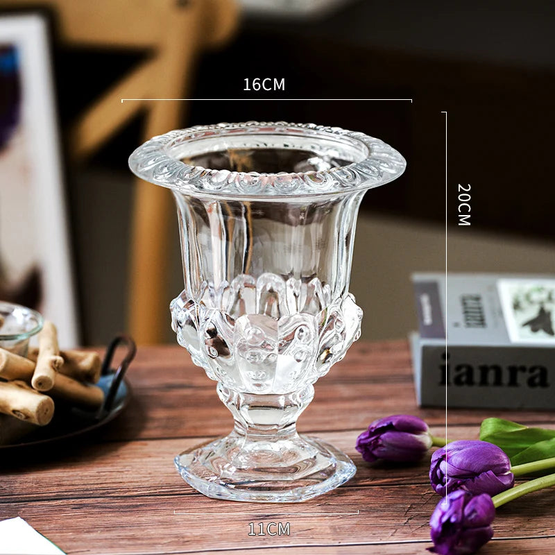 French Relief Glass Vase