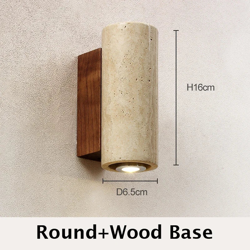 Wabi-Sabi Travertine Wall Lamp