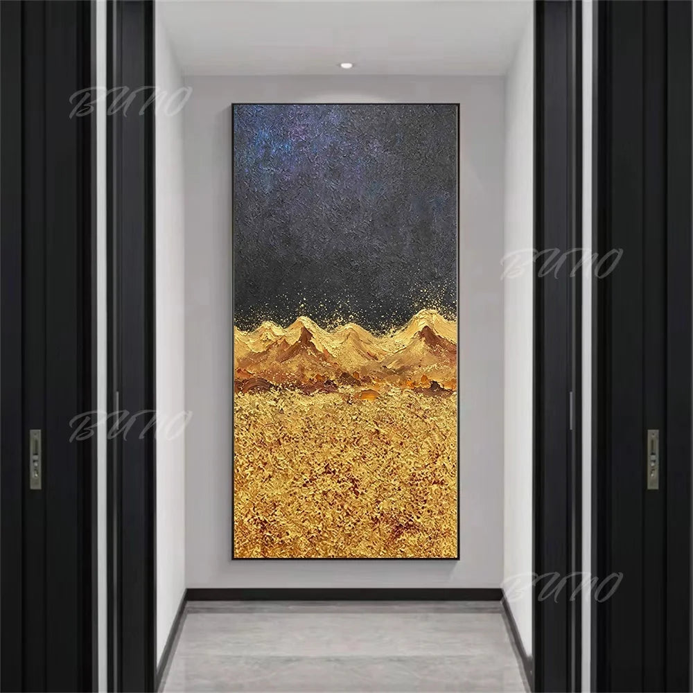 Black Gold Foil Painting