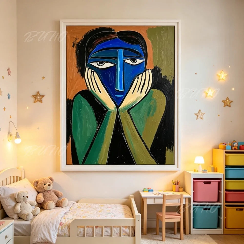Cubist Face Portrait Art