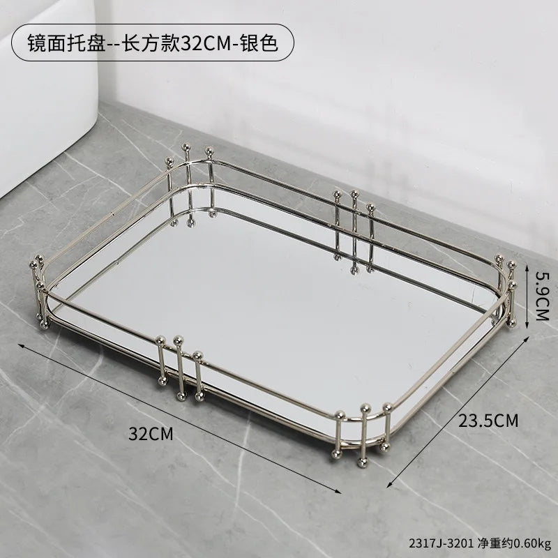 Mirrored Gold Storage Tray