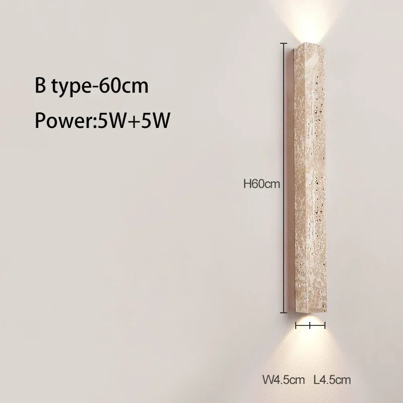 Wabi-sabi Cave Stone Long Wall Lamp