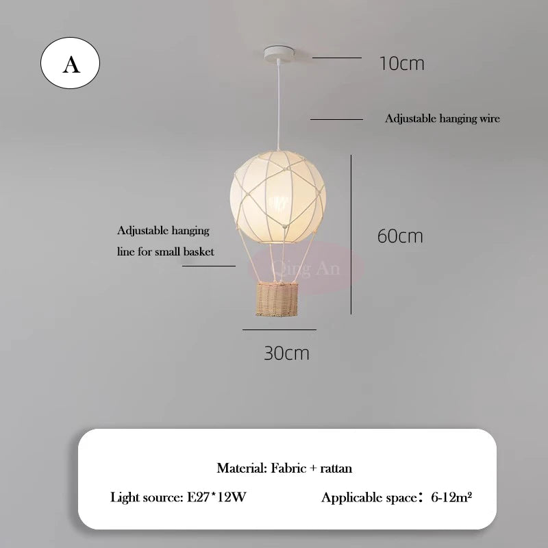Hot Air Balloon Rattan Lamp