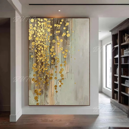 Golden Textured Palette Painting