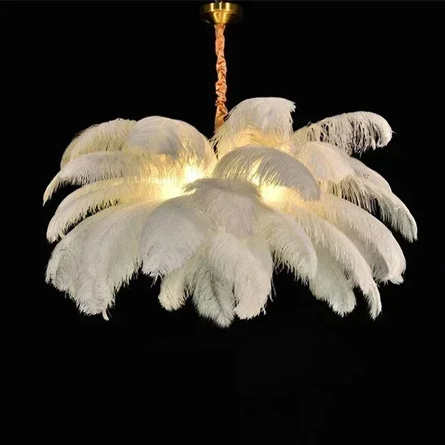 LED Nordic Feather Chandelier Modern