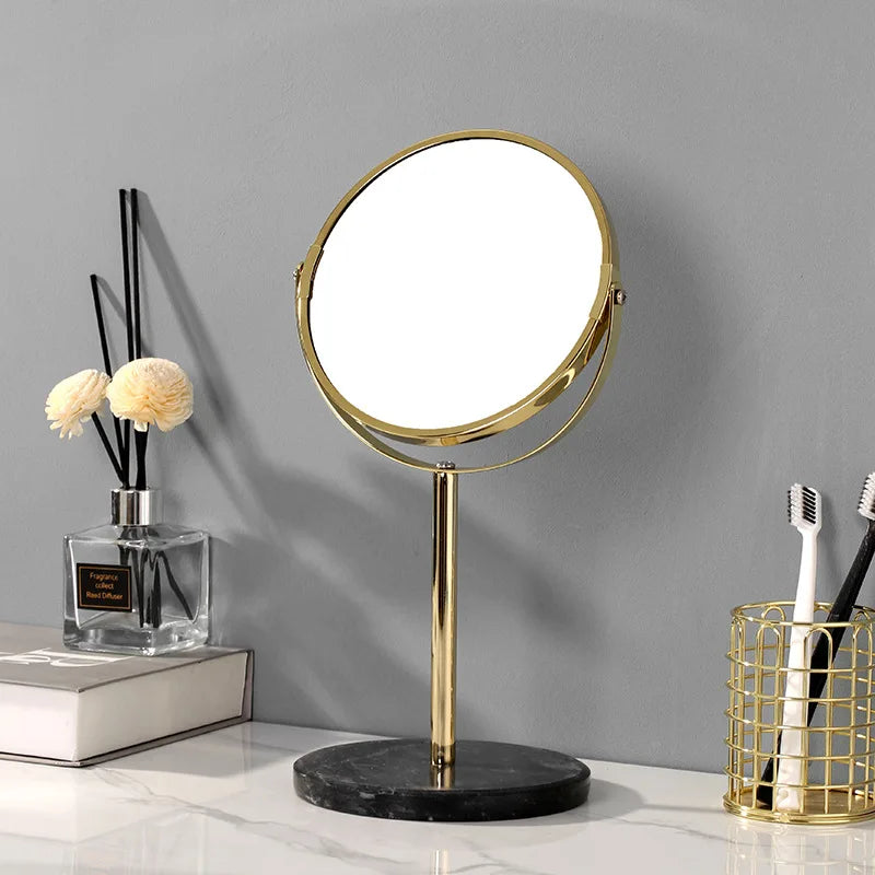 Natural Marble Rotating Makeup Vanity