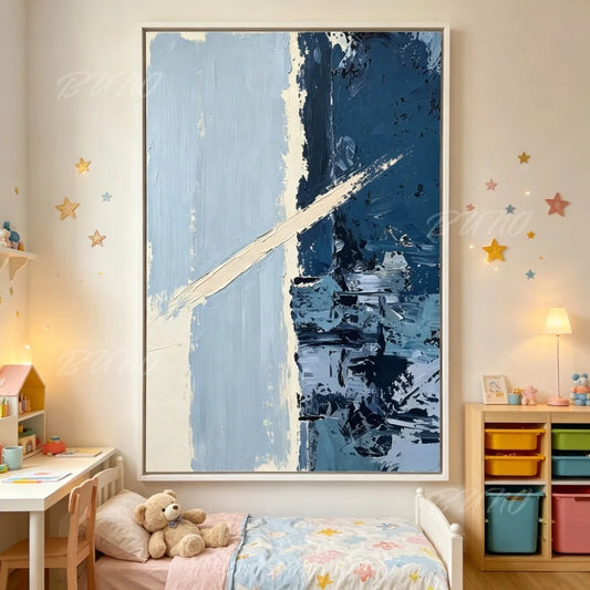 Blue Impasto Textured Painting