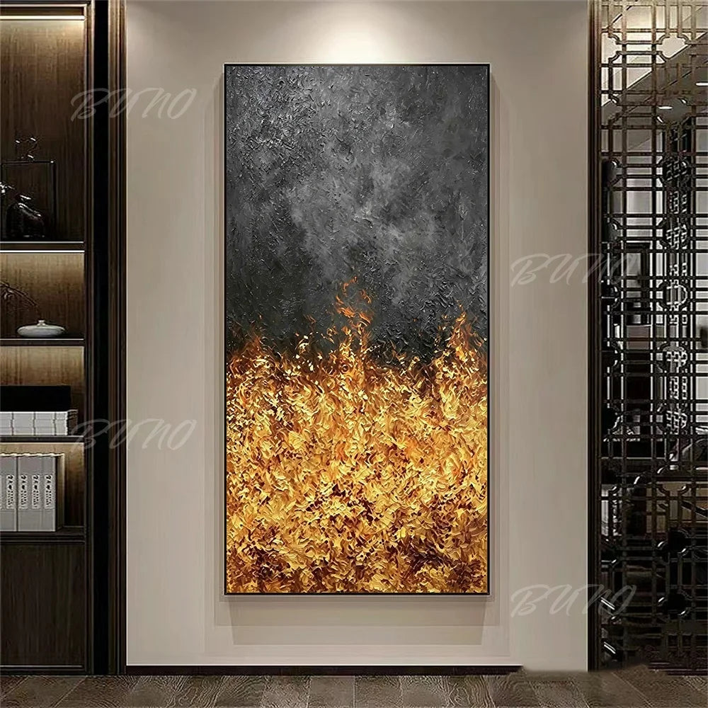 Black Gold Foil Painting