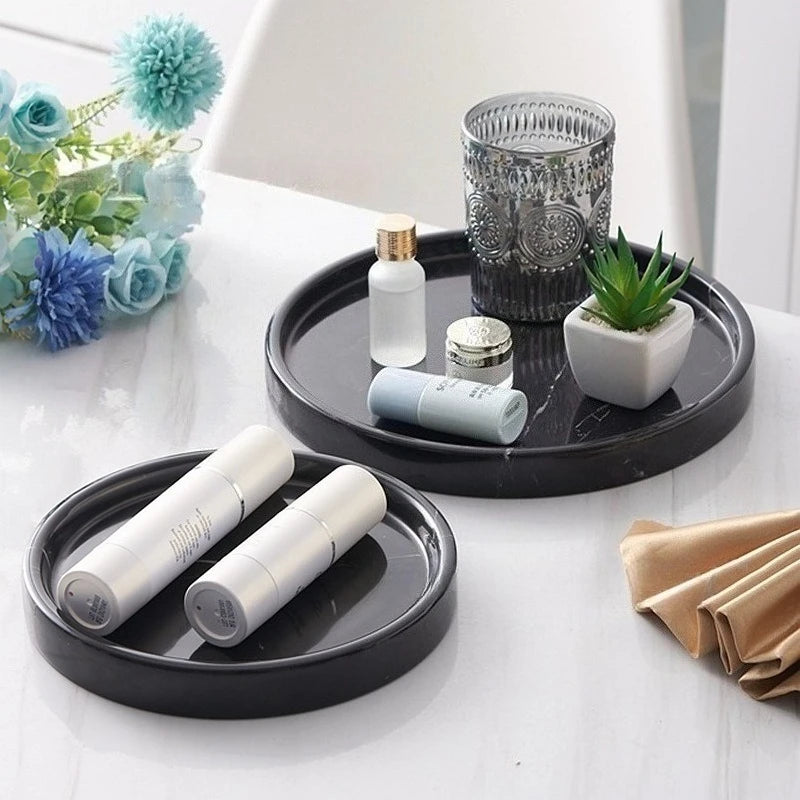 Round Marble Vanity Tray