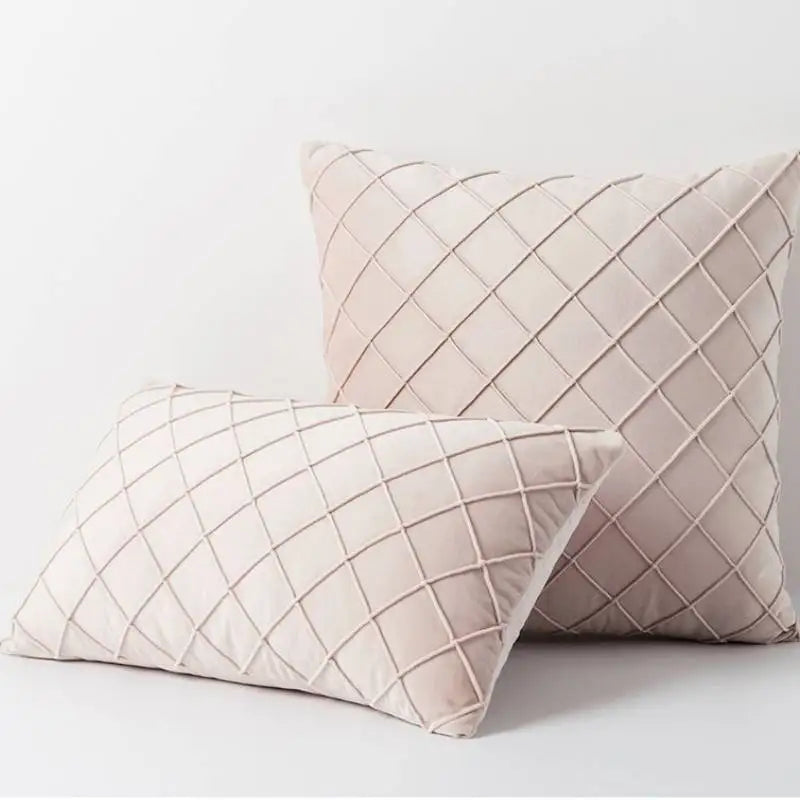 Velvet Plaid Cushion Cover