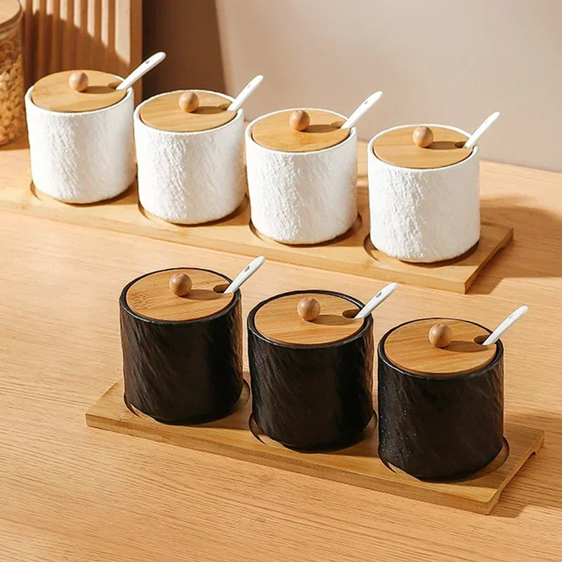 Ceramic seasoning bottle jar box