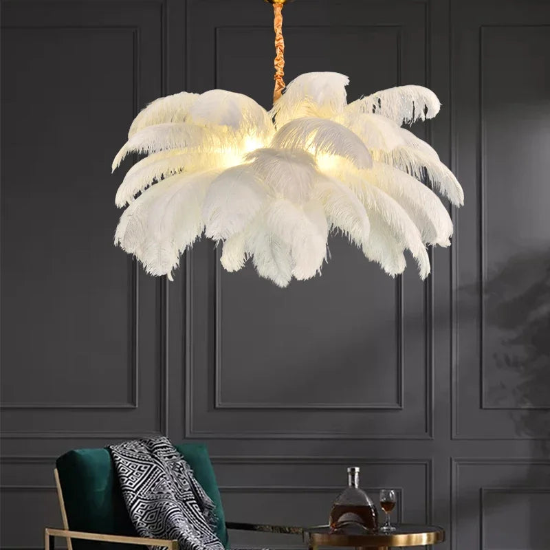 LED Nordic Feather Chandelier Modern