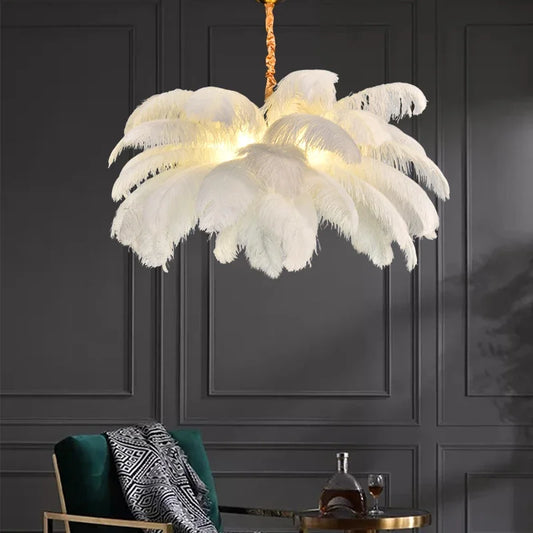 LED Nordic Feather Chandelier Modern