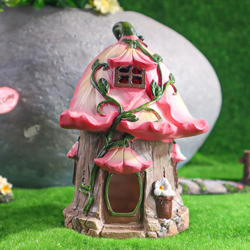 Mushroom House & Flower Ornaments