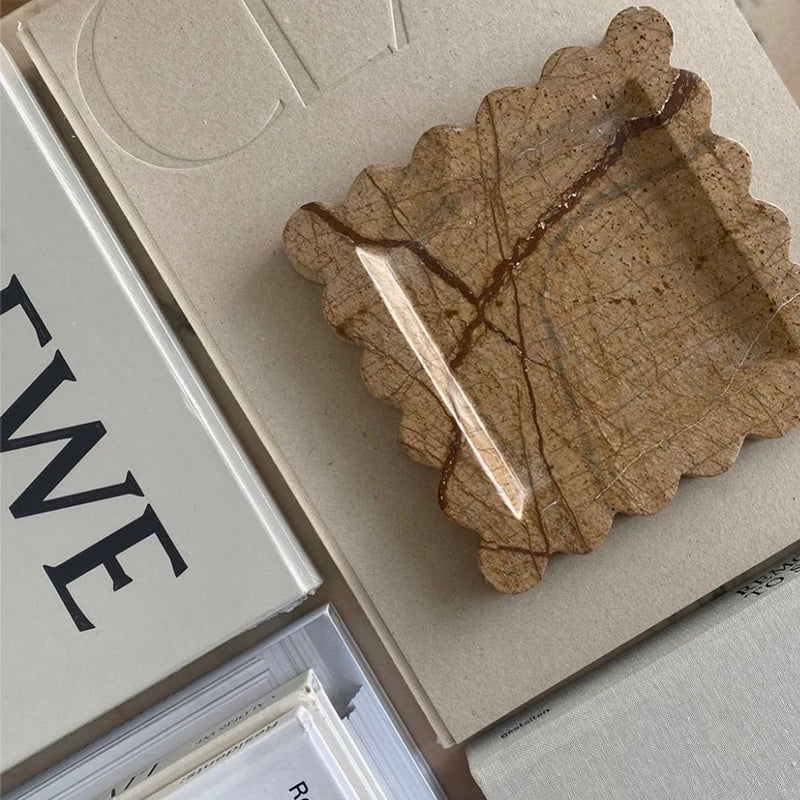 Natural Marble Travertine Serving Tray