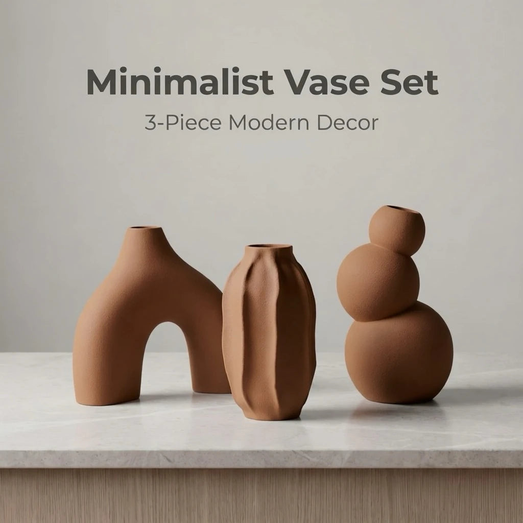 Curved Abstract Vase Trio