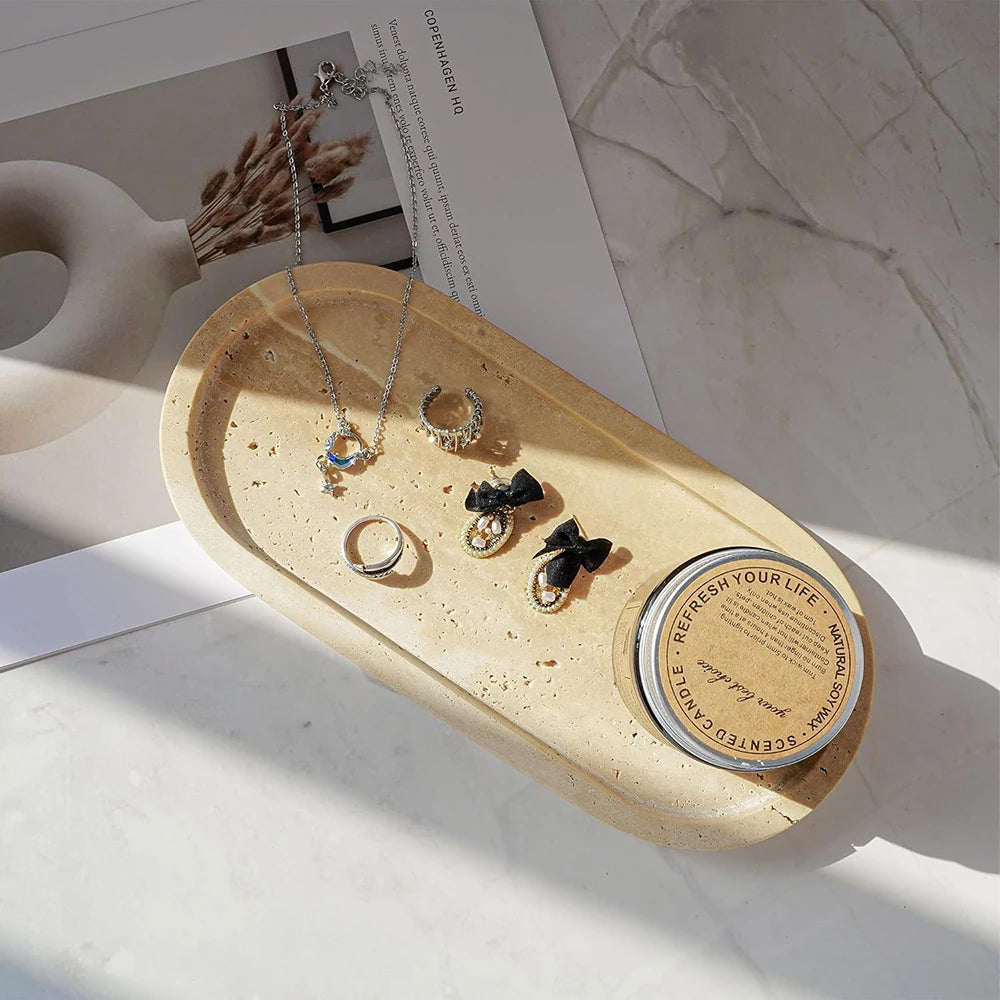 Travertine Stone Tray for Soap