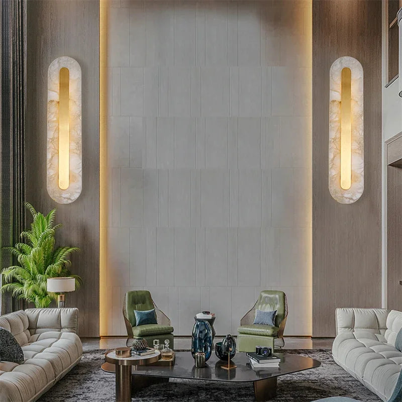Gold Marble Staircase Lamp