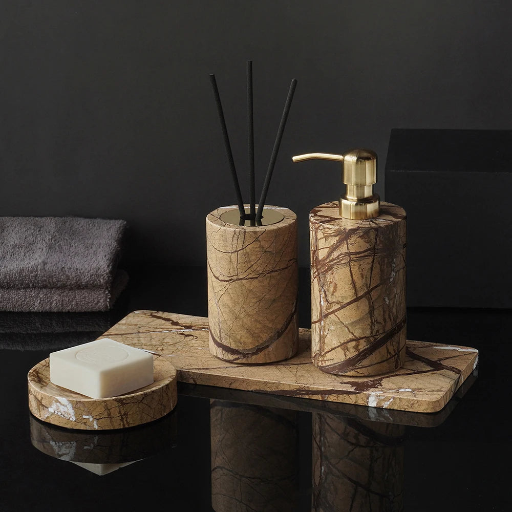 Rainforest Brown Marble Bath Set