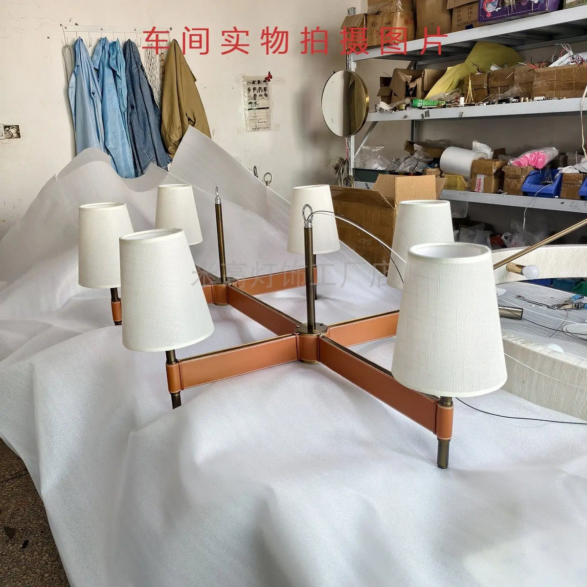 Designer Leather Circular Pendant Light
