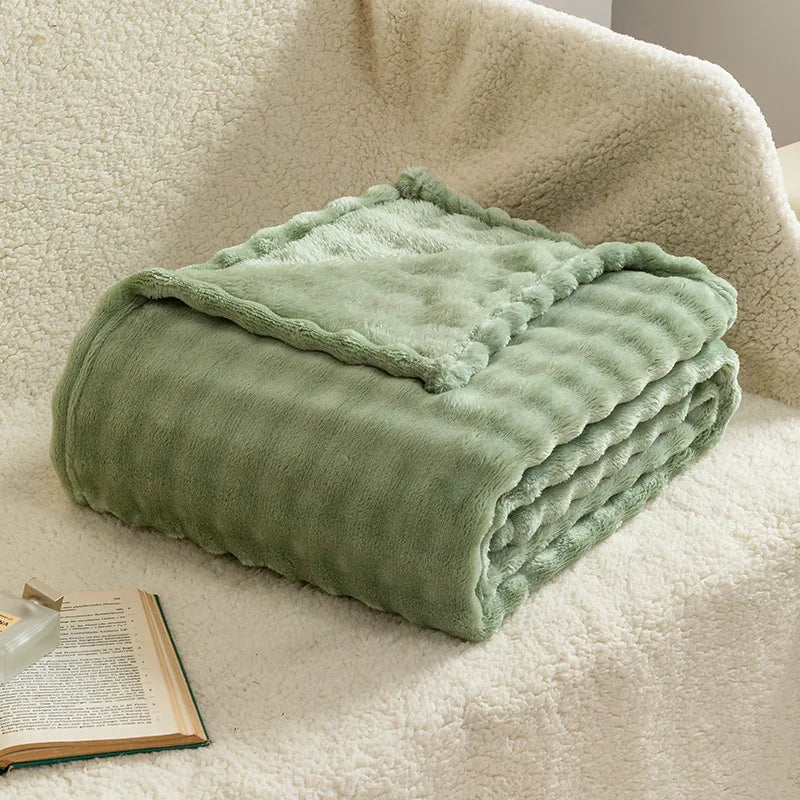 Sage Fleece Throw Blanket