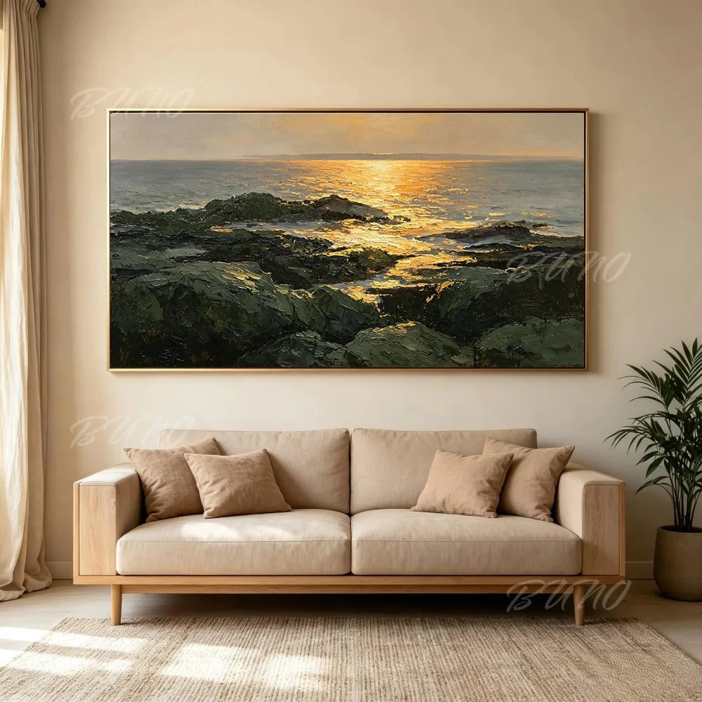 Coastal Impasto Wall Painting