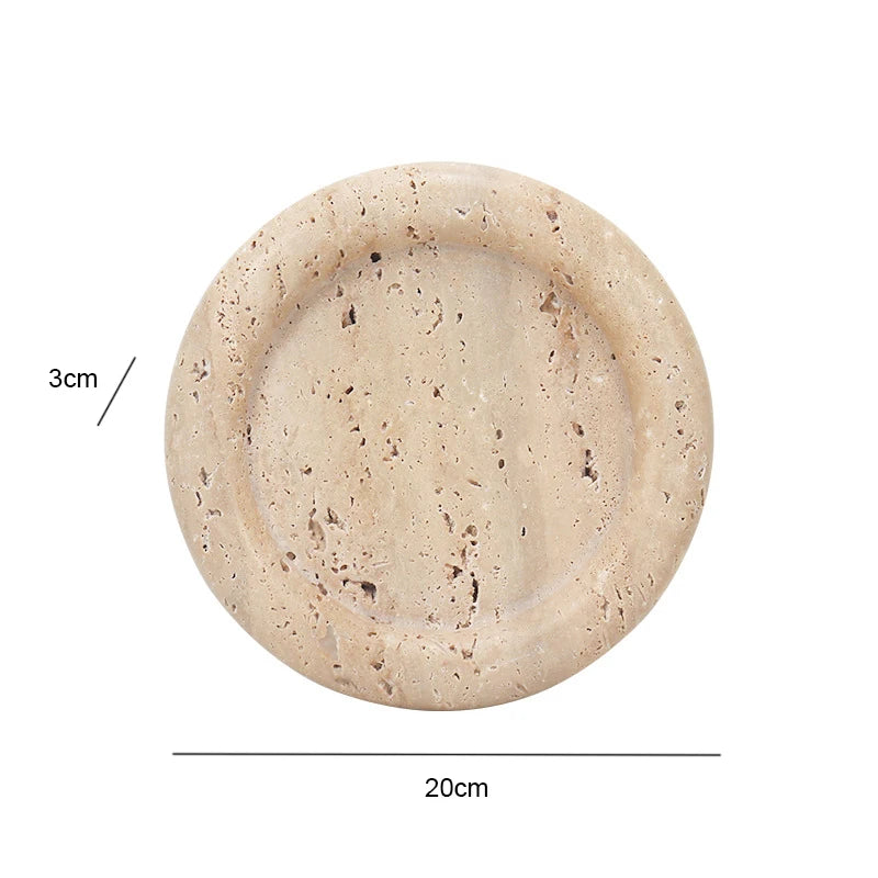 Beige Brown Travertine Marble Incense Burner