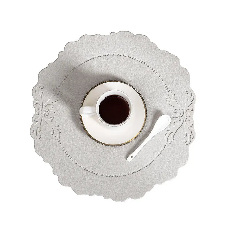 Cream Flower Round Placemats
