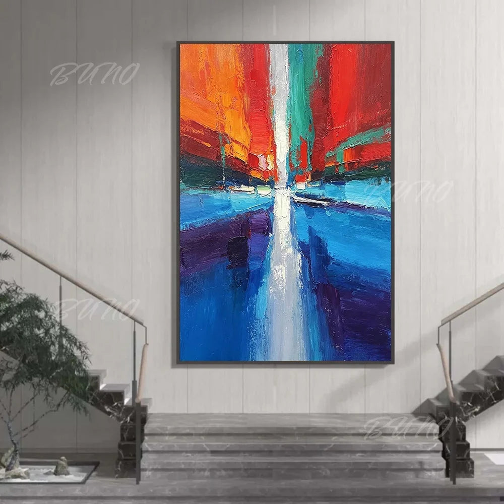Vibrant Urban Impasto Art