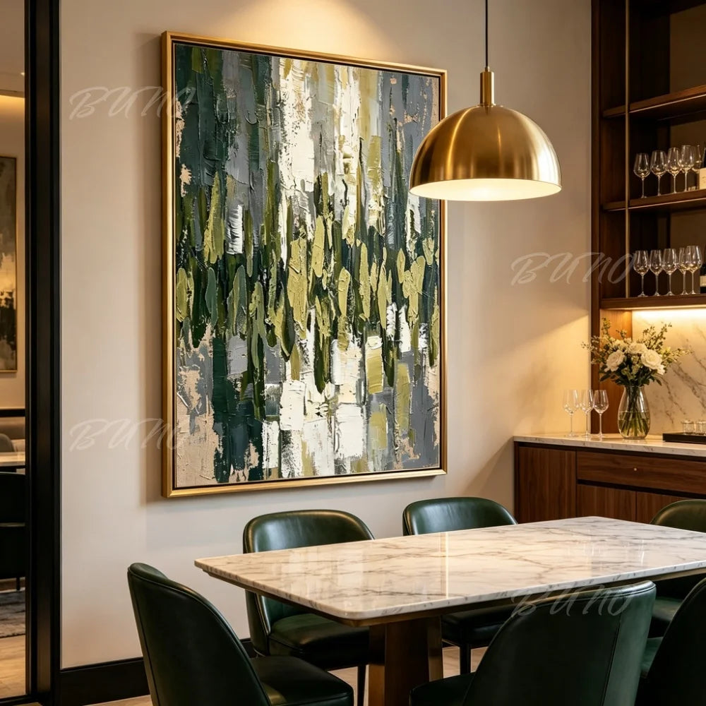 Warm Gold Impasto Painting