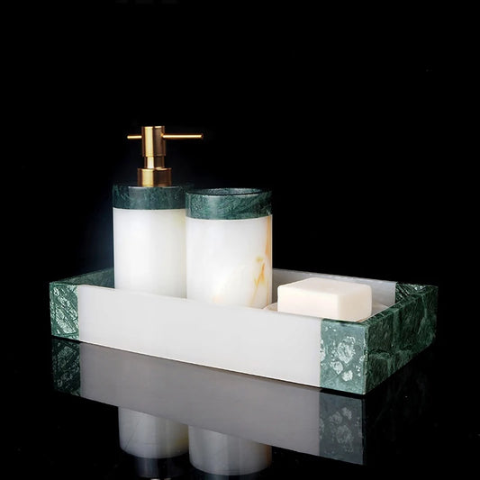 Indian Green Onyx Bath Set