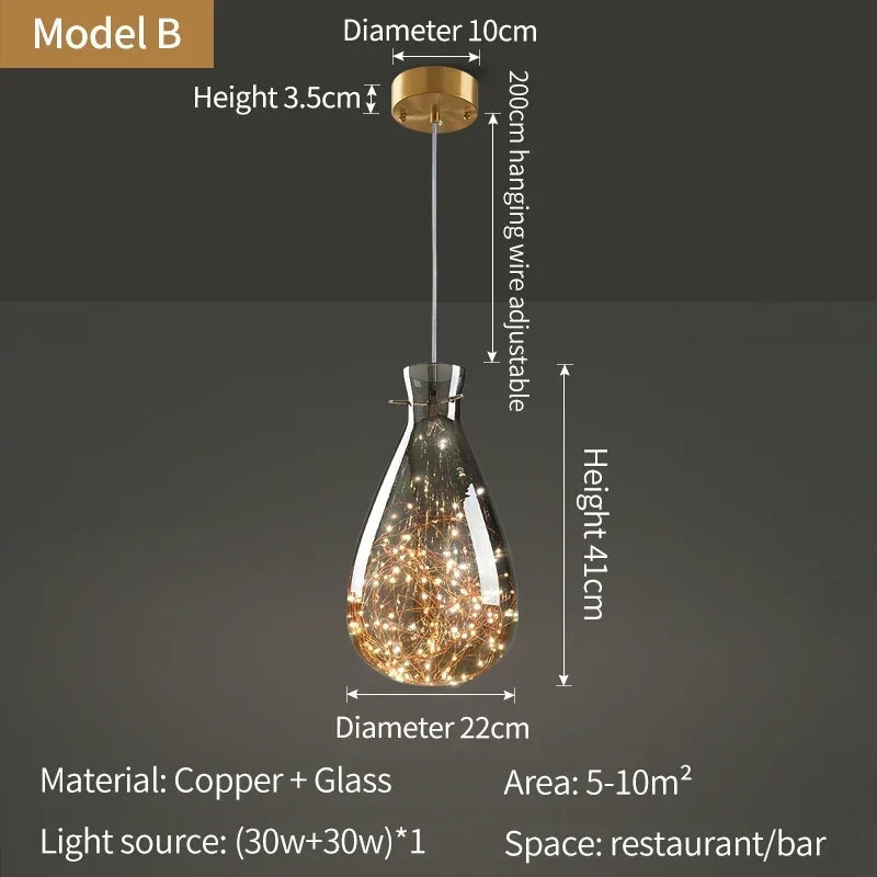 Designer Raindrop Crystal Pendant Light