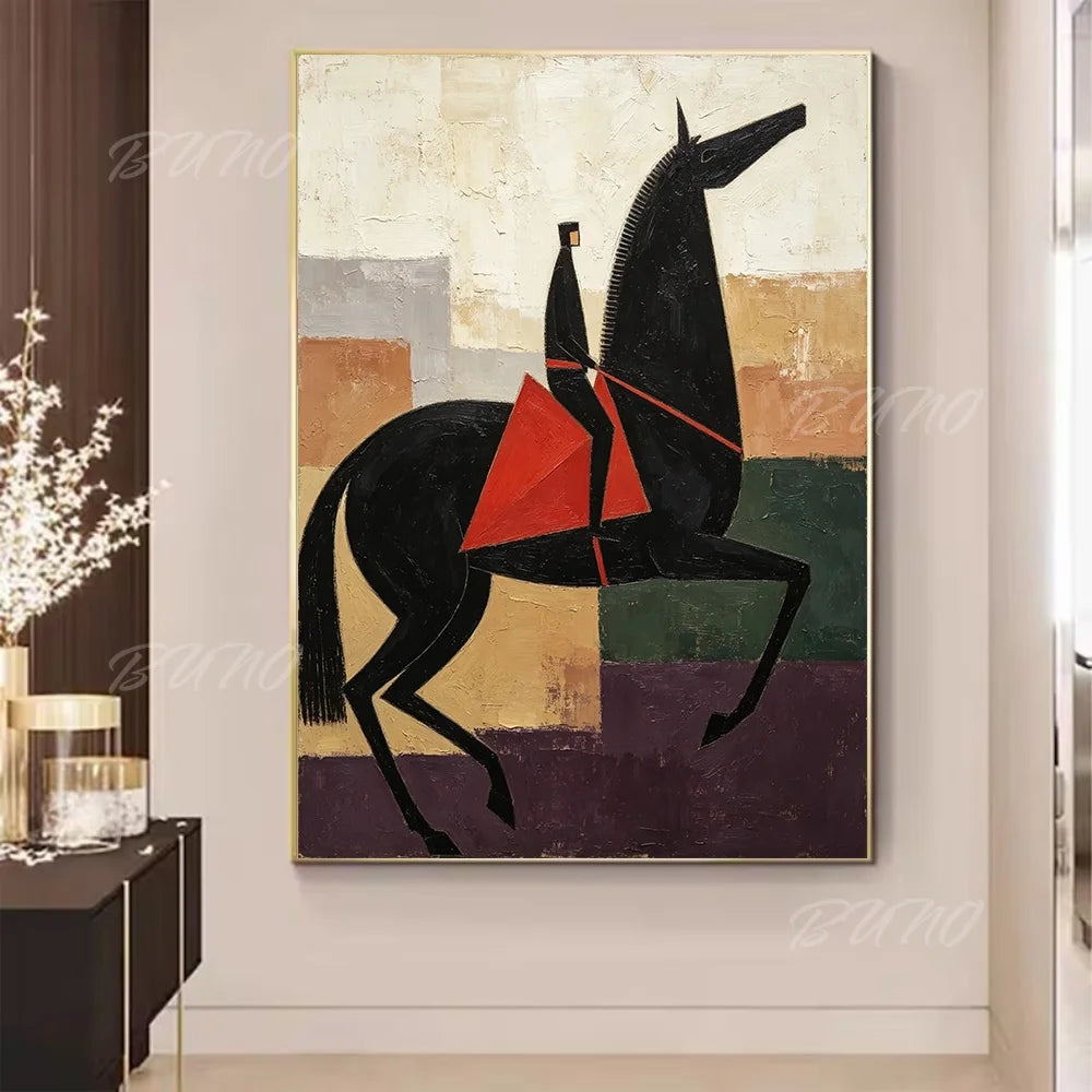 Cubist Horse Rider Art