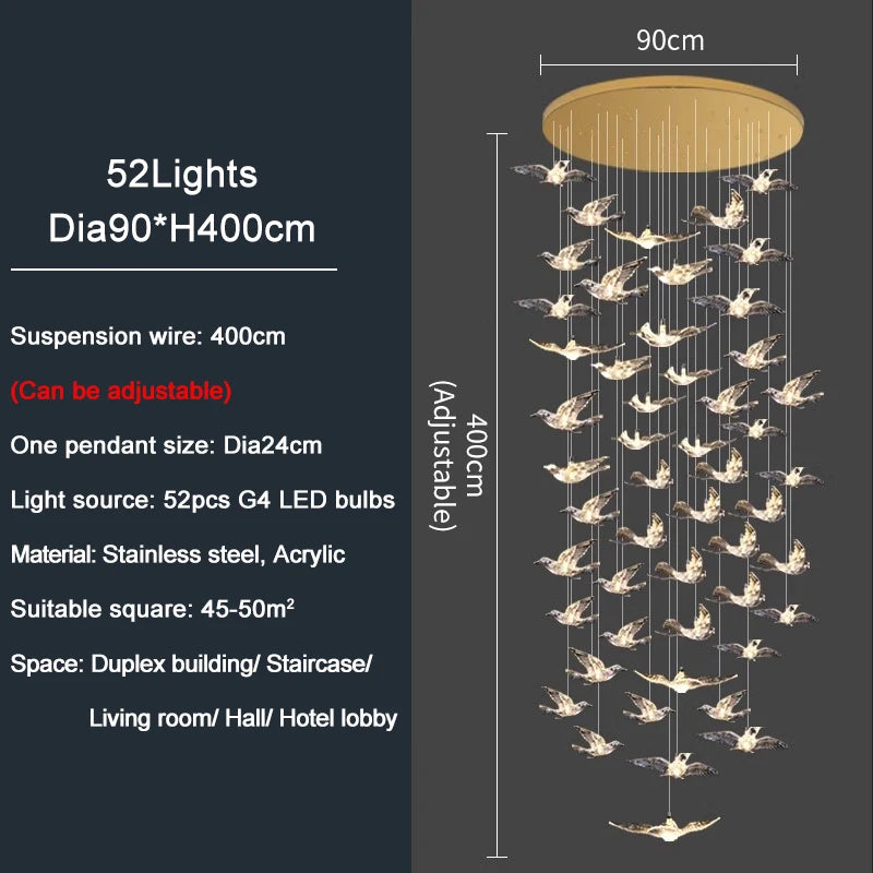Bird Design LED Chandelier