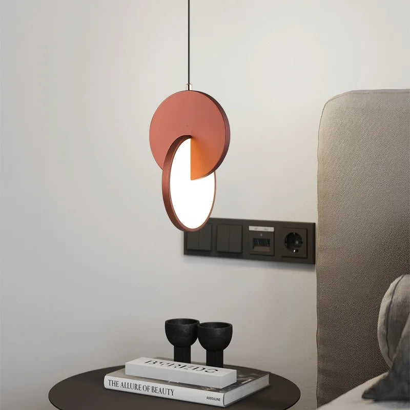 Minimalist Gold Silver Geometric LED Pendant