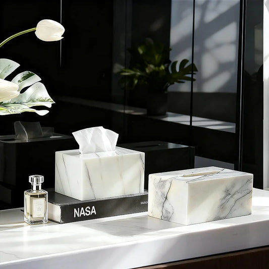 Minimalist Marble Tissue Box
