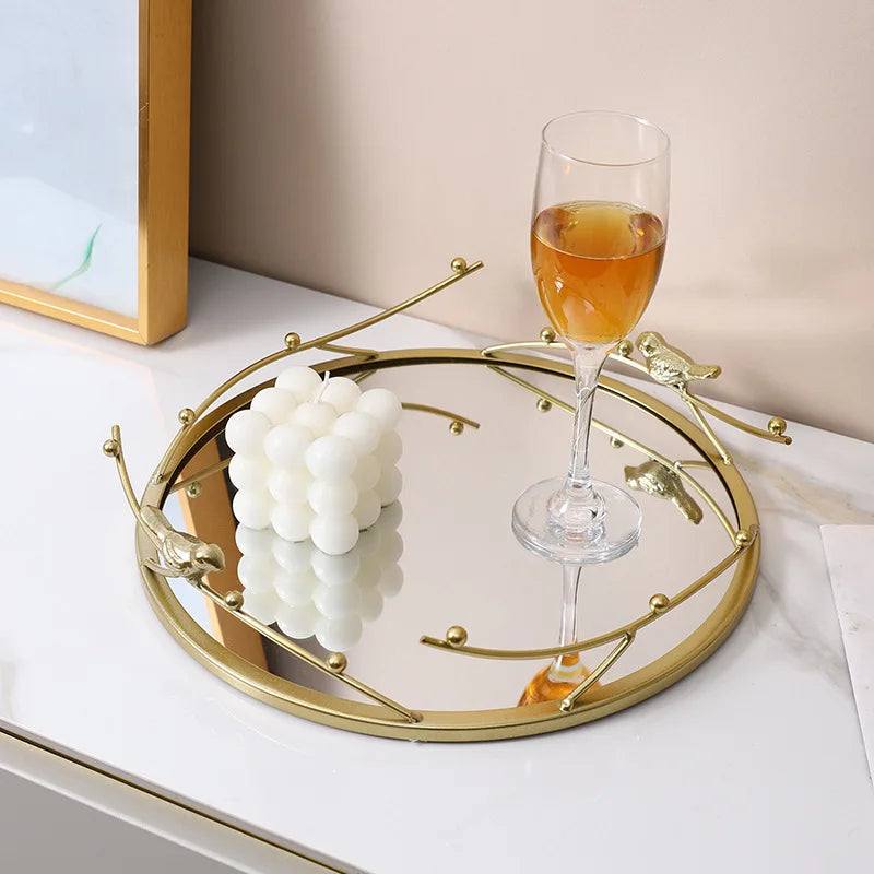 Mirrored Gold Storage Tray