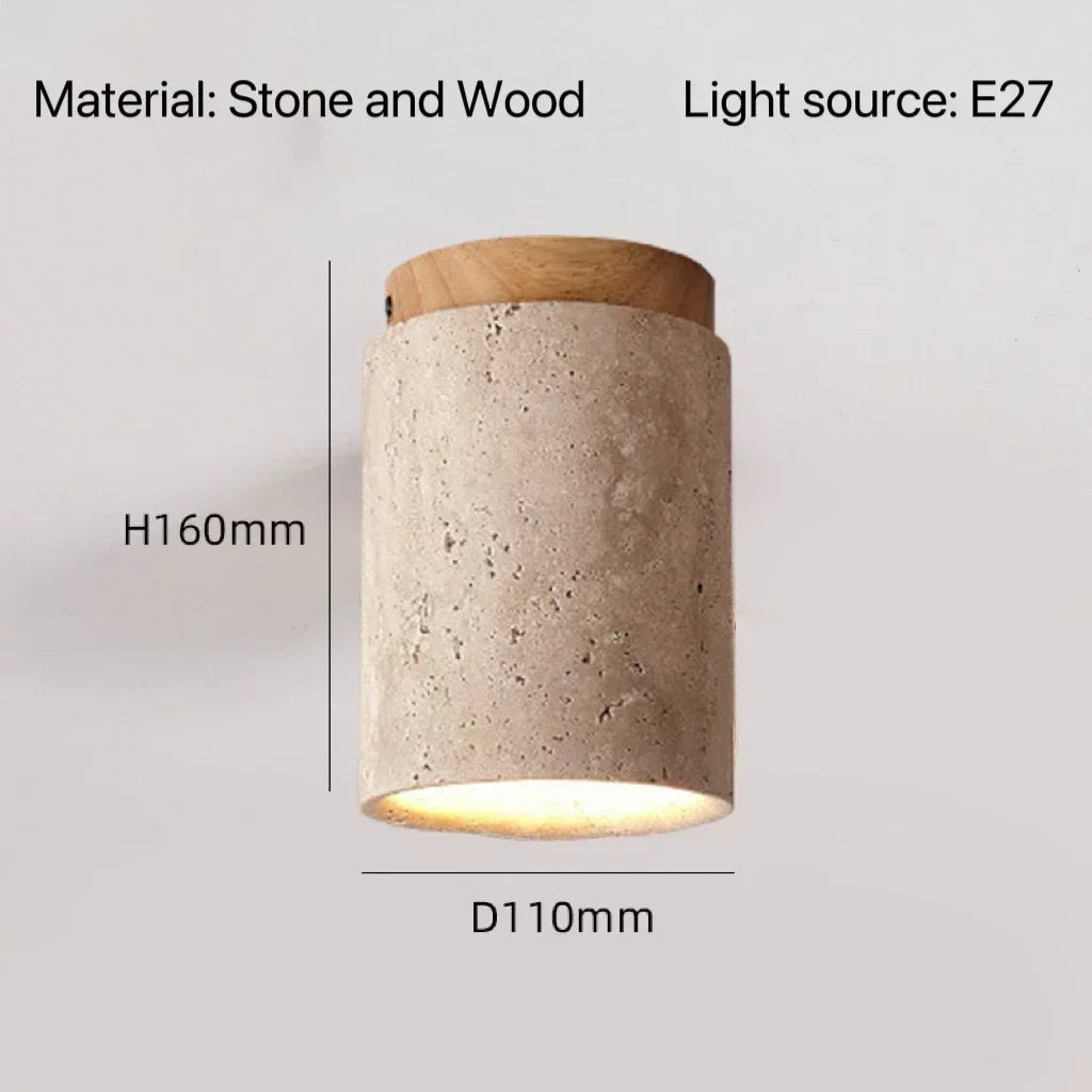 Wabi-Sabi Travertine Ceiling Lamp