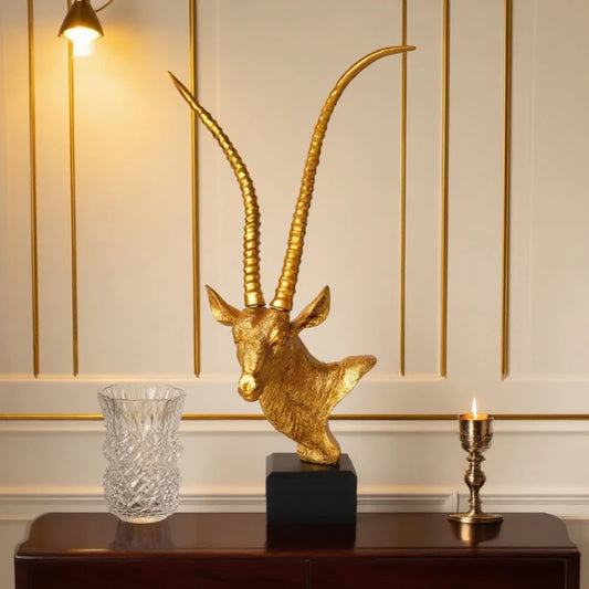 Golden Antelope Head Statue