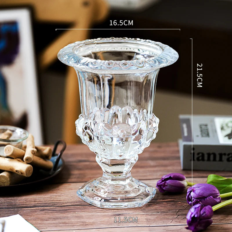 French Relief Glass Vase
