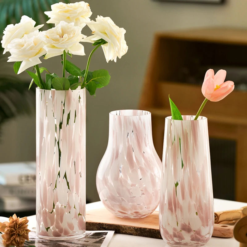 Pink Leopard Glass Vase