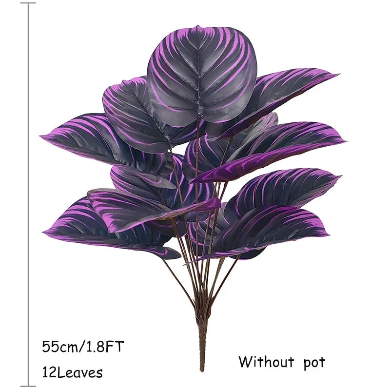 Faux Monstera Leaf Branch