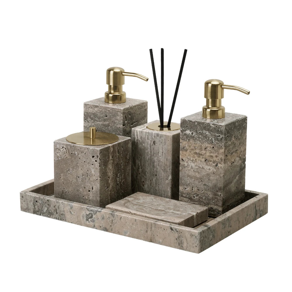 Grigio Travertino Bathroom Accessories Sets