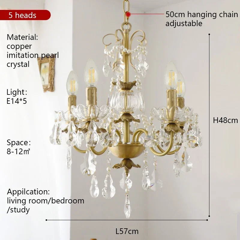 French Pearl Candle Chandelier