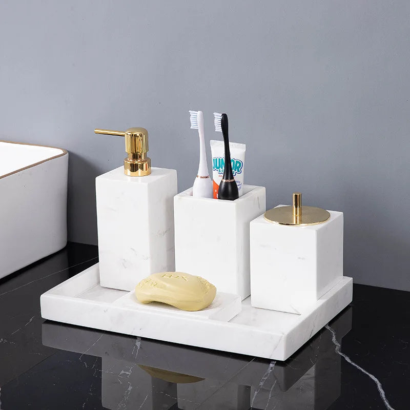 Minimalist Volakas White Natural Marble Set
